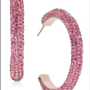 INC Rose-Gold Pink Rhinestone- C-Hoops